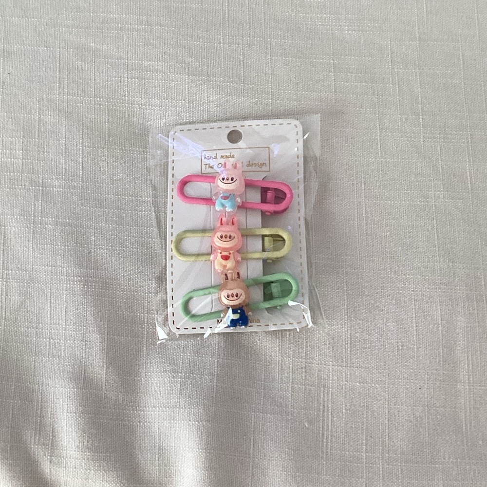 Colorful Labubu Kids Hair Clips Set